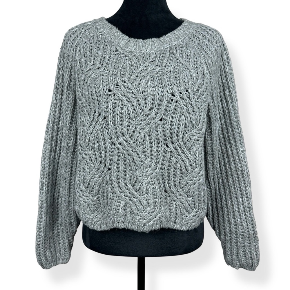 Kimchi Blue Chunky Knit Sweater Womens Size S Gray